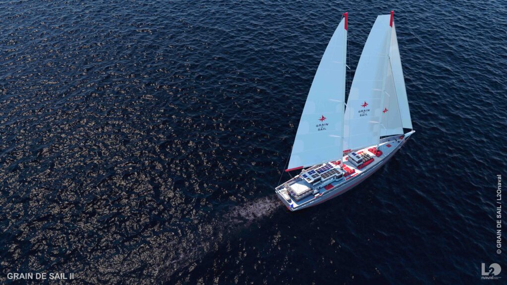 Voilier cargo naviguant sur l'océan