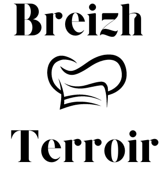 Logo noir et blanc de Breizh Terroir avec une toque de chef entre Breizh et Terroir